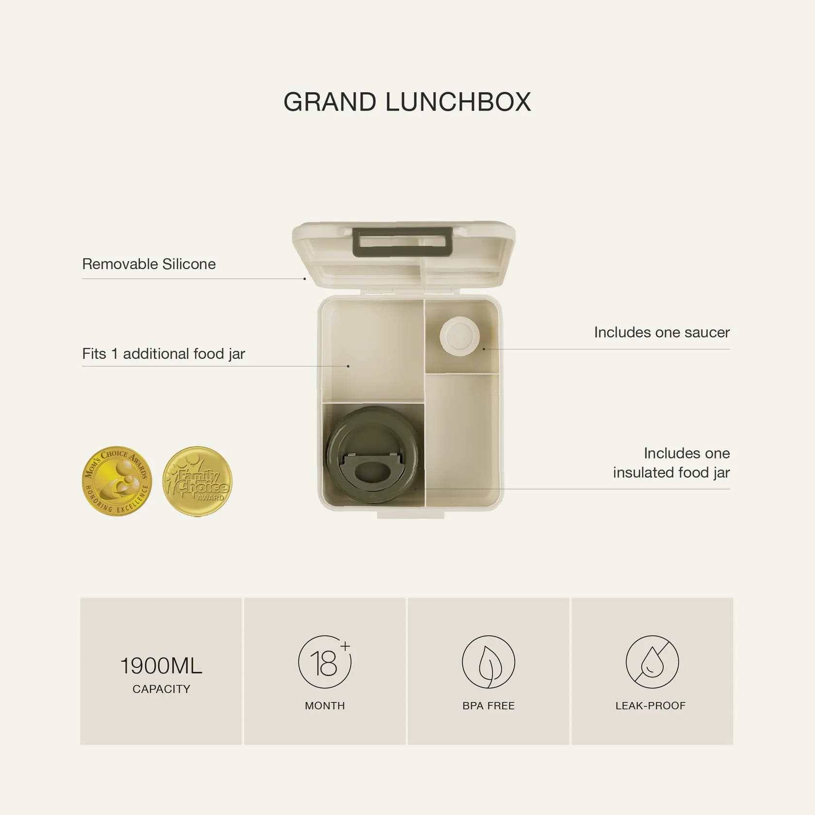 Citron Grand Lunch Box 4 Compartments with Insulated Food Jar