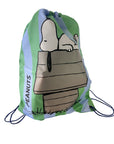 Engelite Peanuts Drawstring Bag - Green Blue Striped