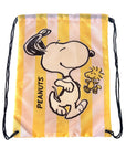 Engelite Snoopy Drawstring Bag - Yellow Pink Striped