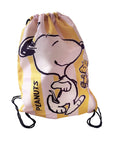 Engelite Peanuts Drawstring Bag - Yellow Pink Striped
