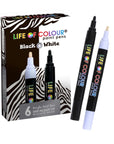 Life of Colour Black and White 3mm Medium Tip Acrylic Paint Pens