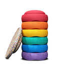 Stapelstein Balance Stepping Stones Original Rainbow Classic + Board Combination Set of 7