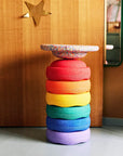 Stapelstein Balance Stepping Stones Original Rainbow Classic + Board Combination Set of 7