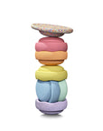 Stapelstein Balance Stepping Stones Original Rainbow Pastel + Board Combination Set of 7