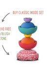 CHRISTMAS PROMO - Stapelstein Inside Set of 6 Rainbow Classic + FREE Limited Edition Red Blush Original