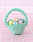 Tara Treasures Petite Teal Felt Easter Basket