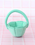 Tara Treasures Petite Teal Felt Easter Basket