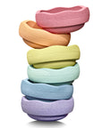 Stapelstein Balance Stepping Stones - Original Grow, Set of 6, Rainbow Pastel from Australia