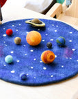 Tara Treasures Solar System Outer Space Play Mat with Felt Planets
