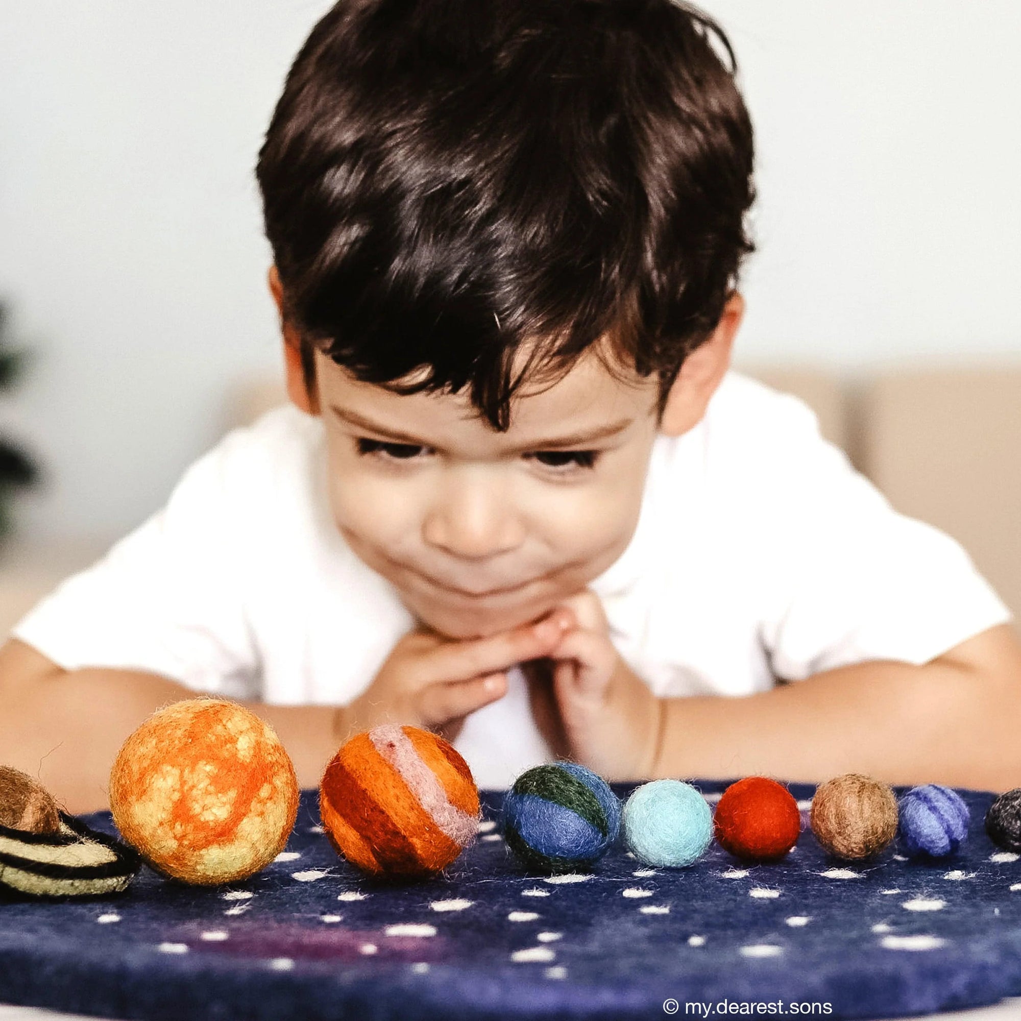 Tara Treasures Solar System Outer Space Play Mat with Felt Planets