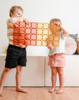 Connetix Magnetic Tiles 2 Piece Base Plate Lemon & Peach Pack