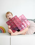 Connetix Magnetic Tiles 2 Piece Base Plate Pink & Berry Pack