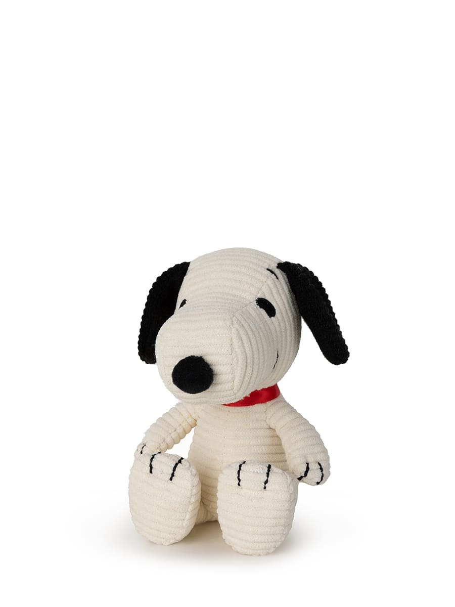 Snoopy Sitting Corduroy Cream 12cm