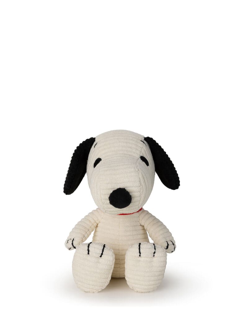 Snoopy Sitting Corduroy Cream 12cm