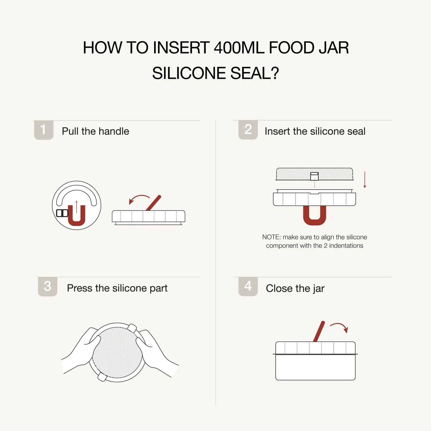 Citron Stainless Steel Insulated Food Jar 400ml instruction