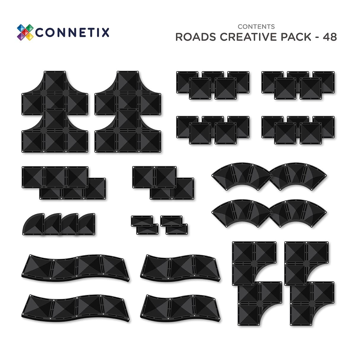 Connetix Magnetic Tiles Creative Roads Pack 48 pc