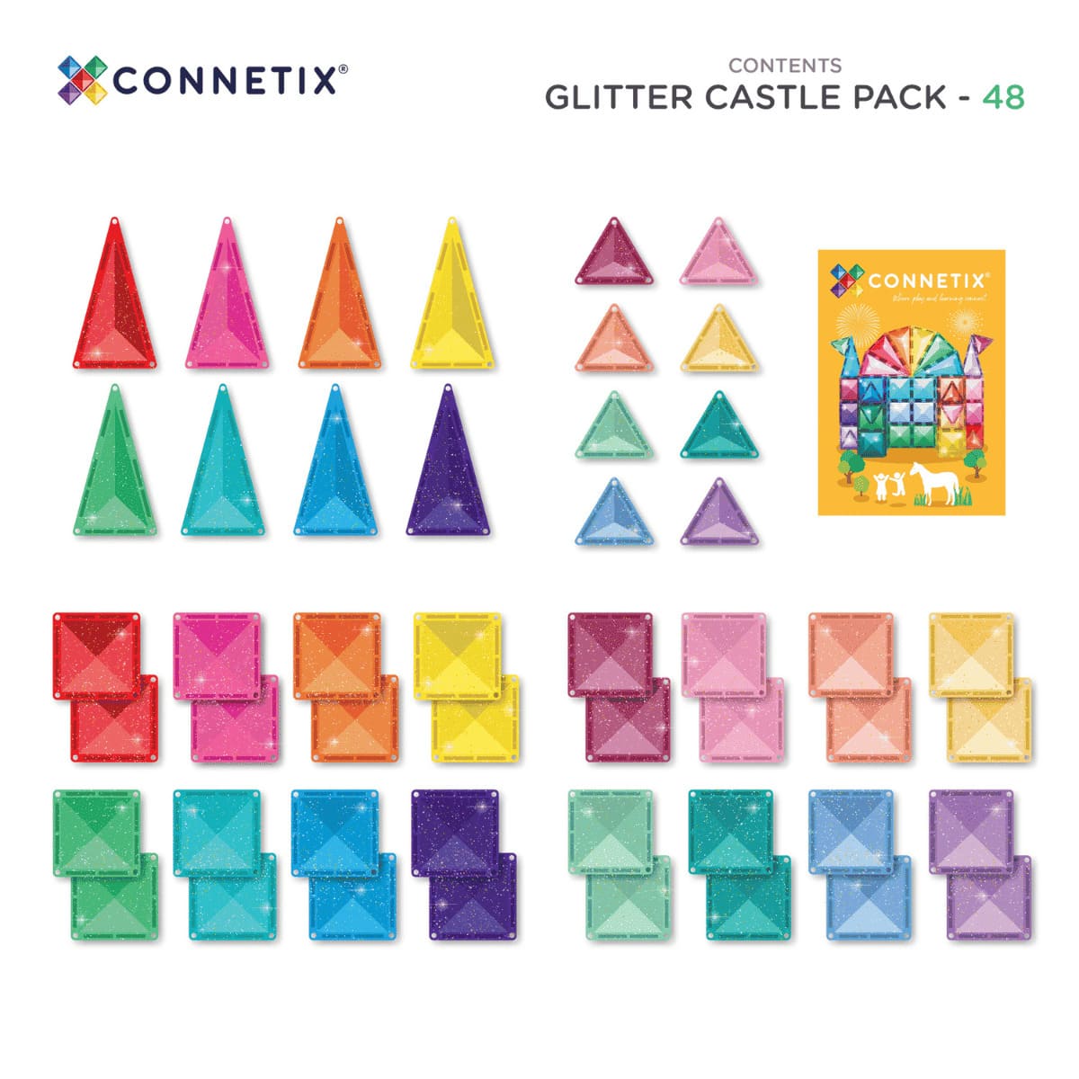 Connetix Magnetic Tiles Glitter Castle Pack 