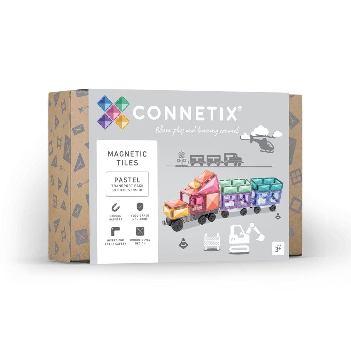 Connetix Magnetic Tiles Pastel Transport Pack 50 pc