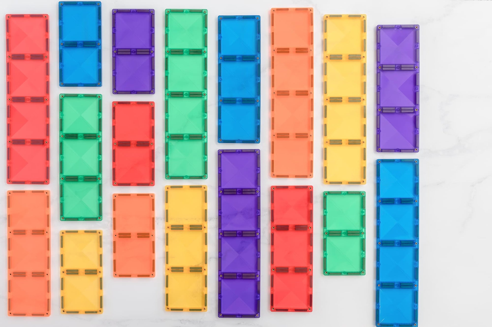 Connetix Magnetic Tiles Rainbow Rectangle Pack