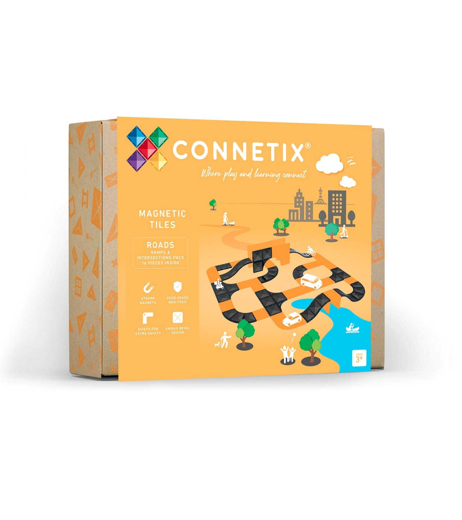 Connetix Magnetic Tiles Ramps &amp; Intersections Pack 16 pc