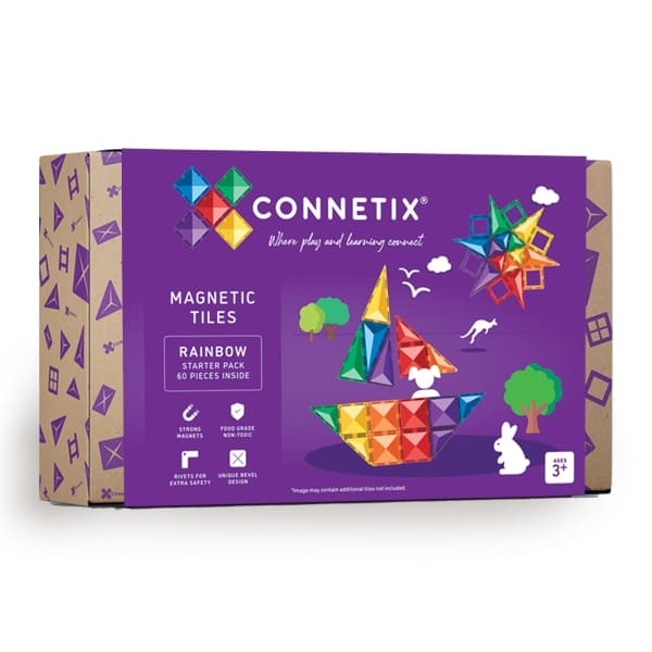 Connetix Magnetic Tiles Rainbow Starter Pack 60 pc