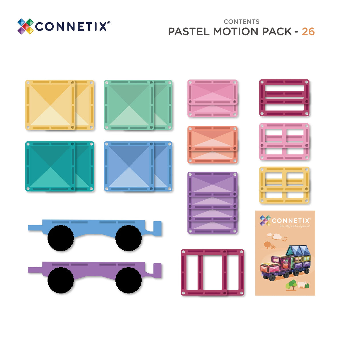 Connetix Tiles Pastel Motion Pack 26 pc