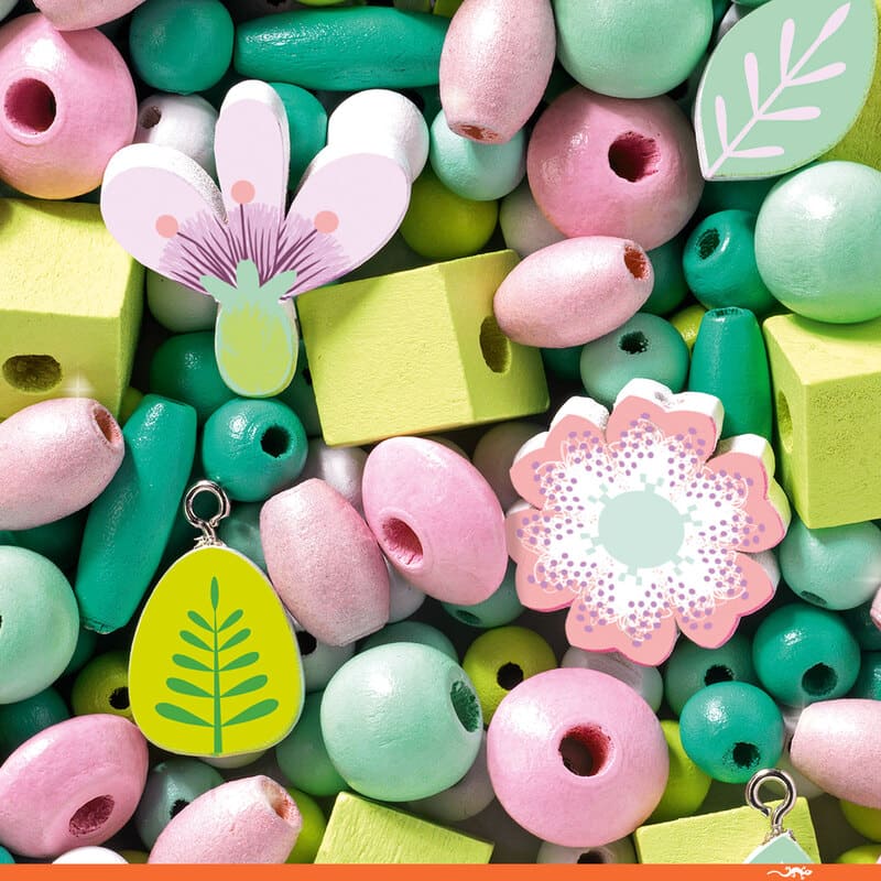 Djeco Leaves and Flowers Wooden Beads