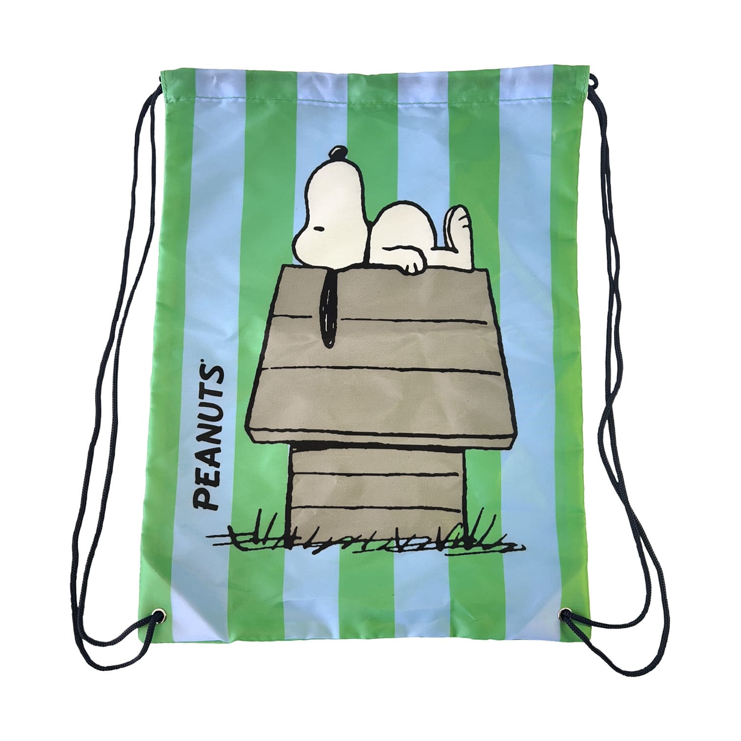 Engelite Snoopy Drawstring Bag - Green Blue Striped
