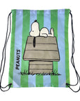 Engelite Snoopy Drawstring Bag - Green Blue Striped