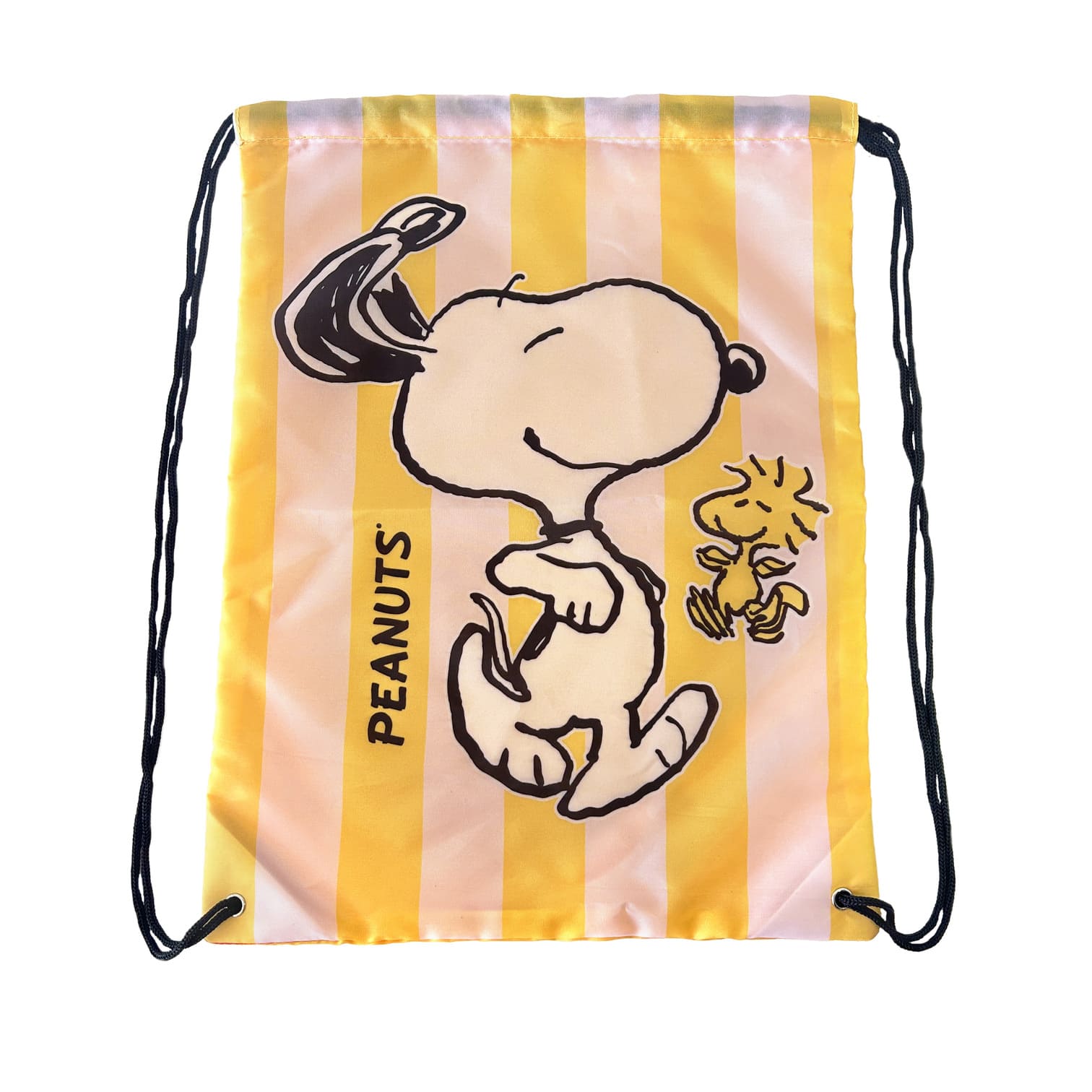 Engelite Snoopy Drawstring Bag - Yellow Pink Striped