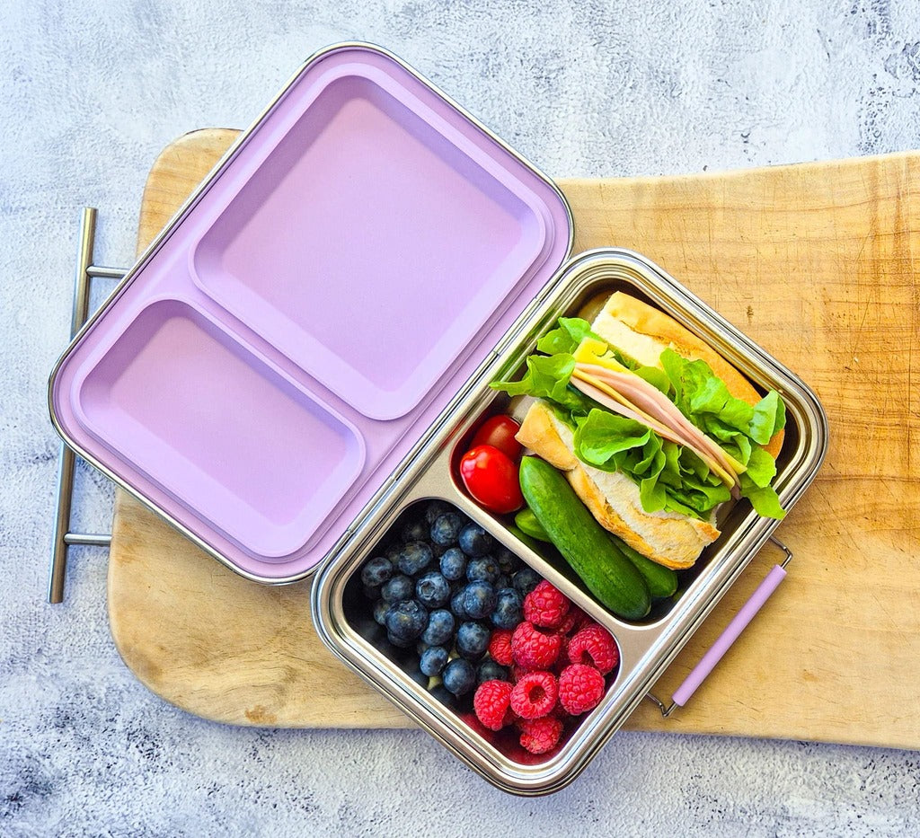 Ecococoon Stainless Steel Bento Box 2 Compartment grape