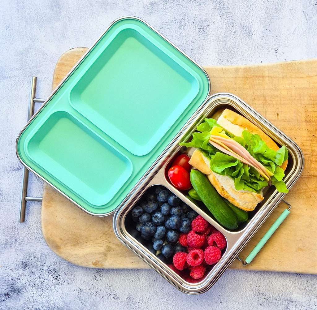 Ecococoon Stainless Steel Bento Box 2 Compartment mint