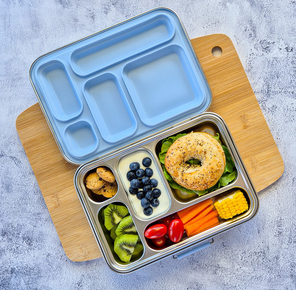 Ecococoon Stainless Steel Bento Box 5 Compartment blueberry