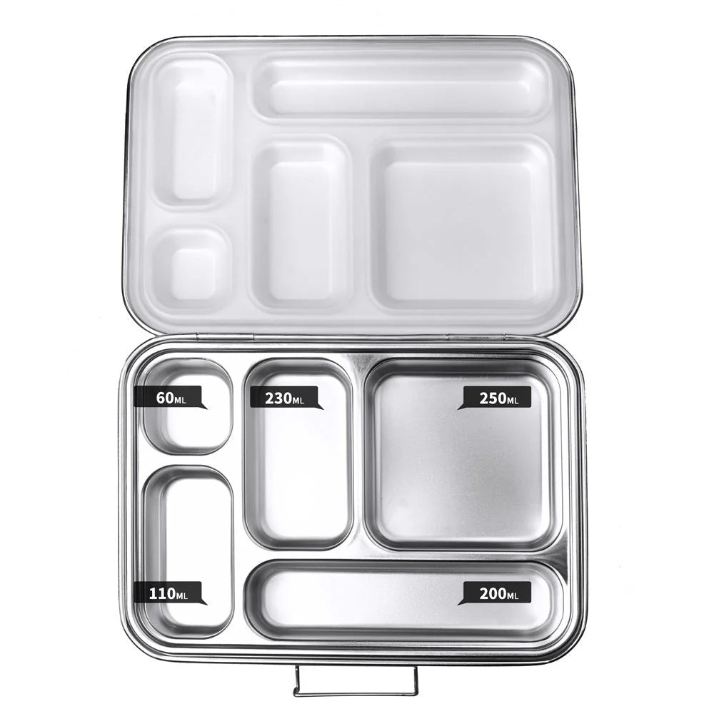 Ecococoon Stainless Steel Bento Box 5 Compartment size