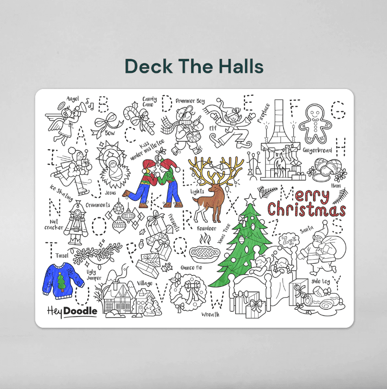 HeyDoodle Reusable Silicone Placemat Deck The Halls