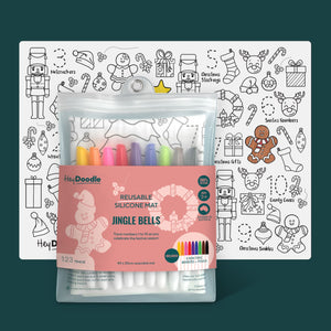 HEYDOODLE REUSABLE SILICONE PLACEMAT Jingle Bells