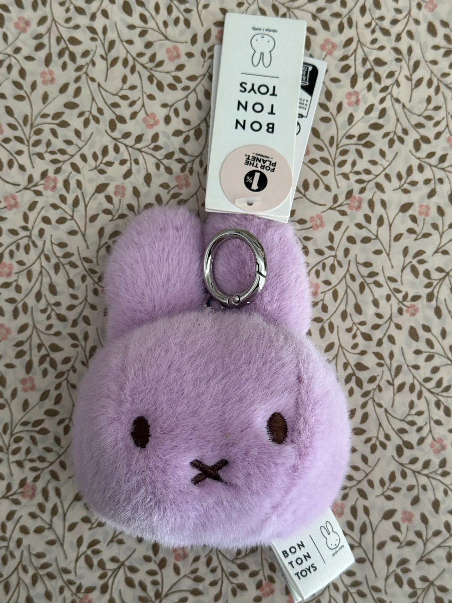 BON TON TOYS Miffy ECO Fuzzy Bag Charm Lilac | SECONDS SALE