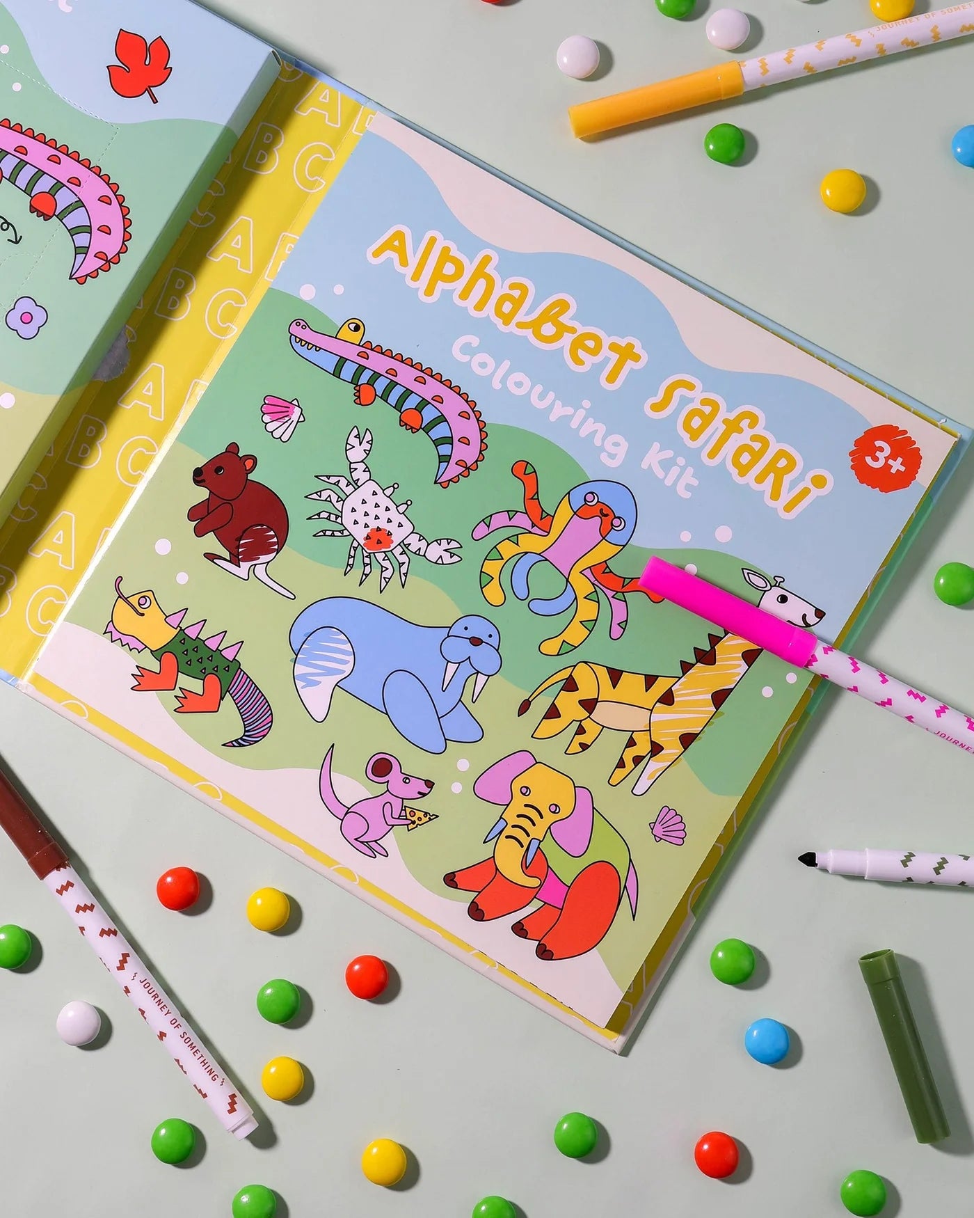 Journey of Something Alphabet Safari Colouring Kit