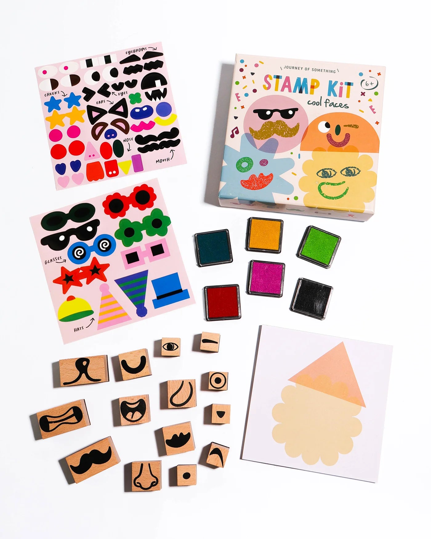 Journey of Something Wooden Stamp Kit - Cool Faces
