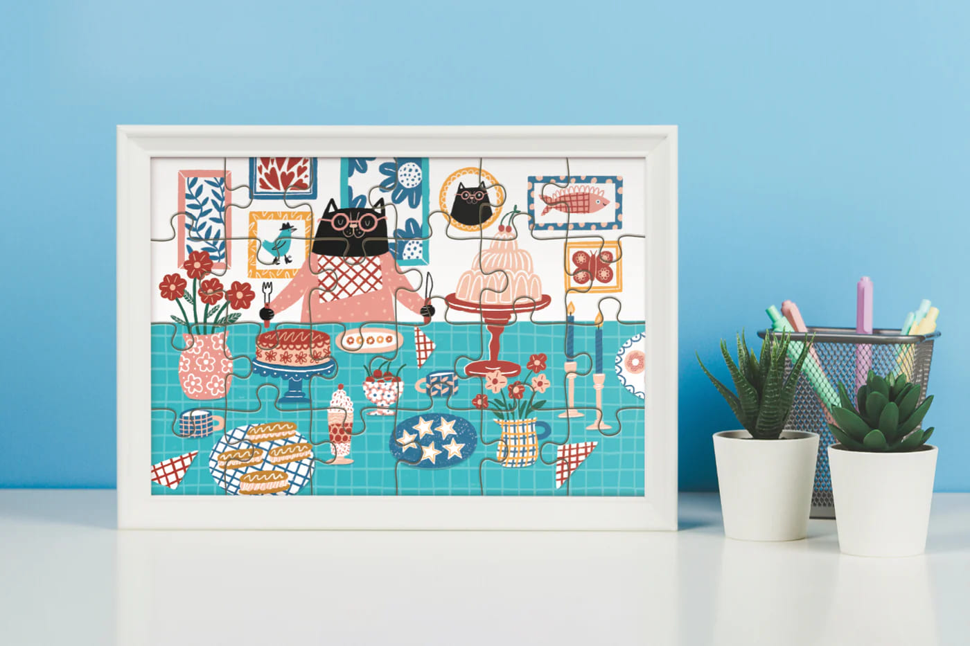 24 Piece Kids Puzzle Cat Banquet