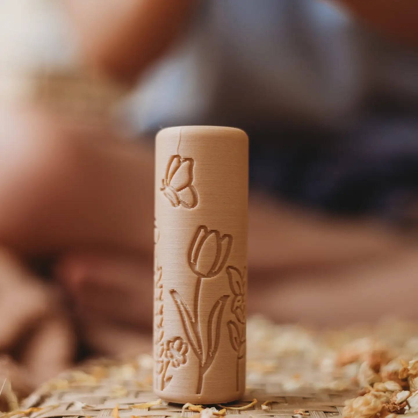 Kinfolk Pantry Flower Roller Eco Pattern Playdough Roller