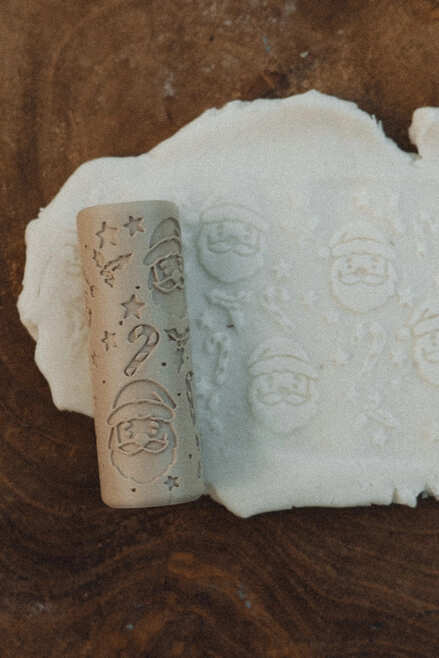 Kinfolk Pantry Santa Christmas Roller - Pattern Playdough Roller