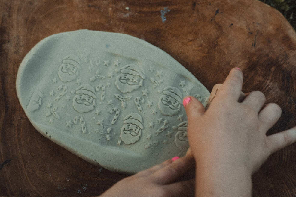 Kinfolk Pantry Santa Christmas Roller - Pattern Playdough Roller