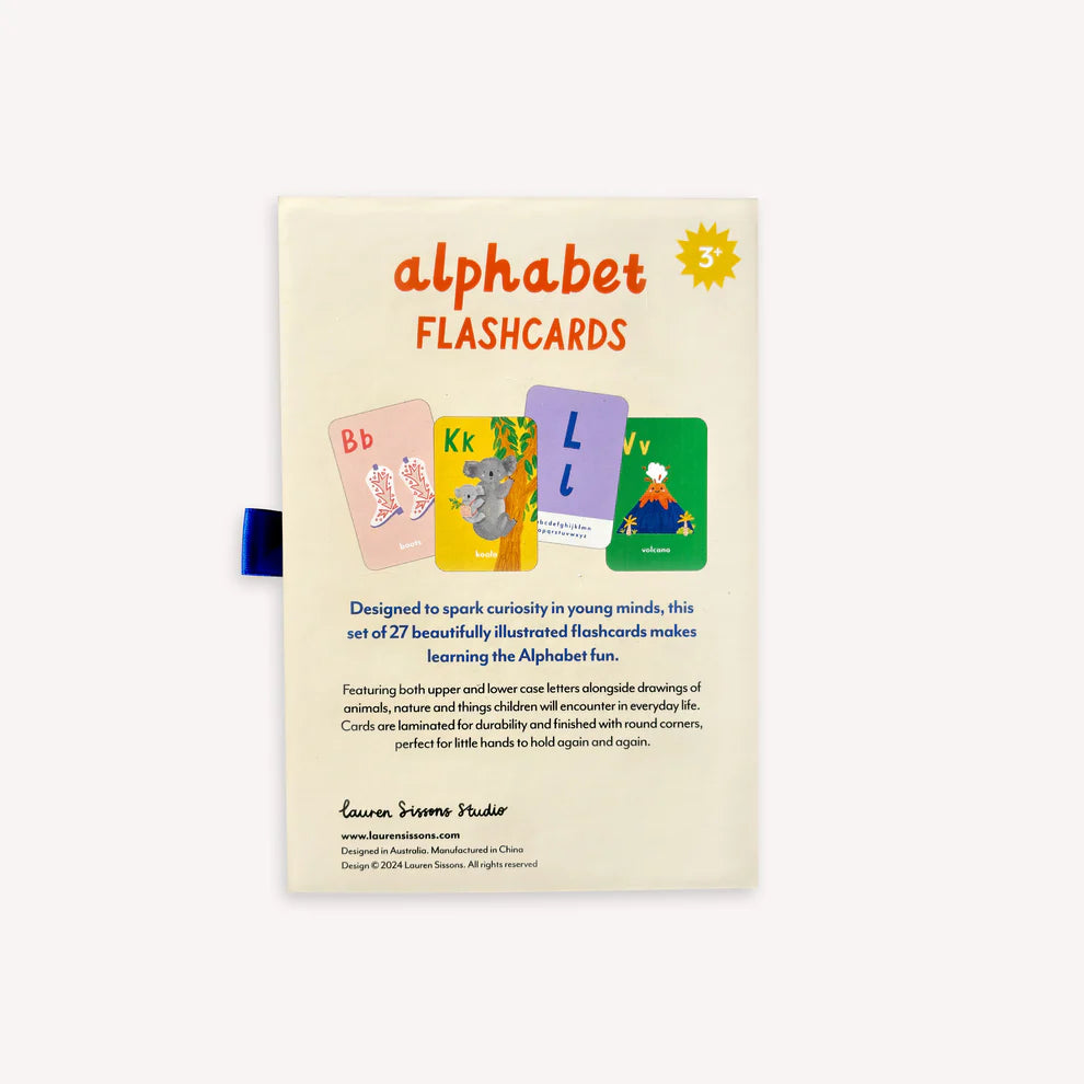 Lauren Sissons Studio A-Z Illustrated Alphabet Flashcards back