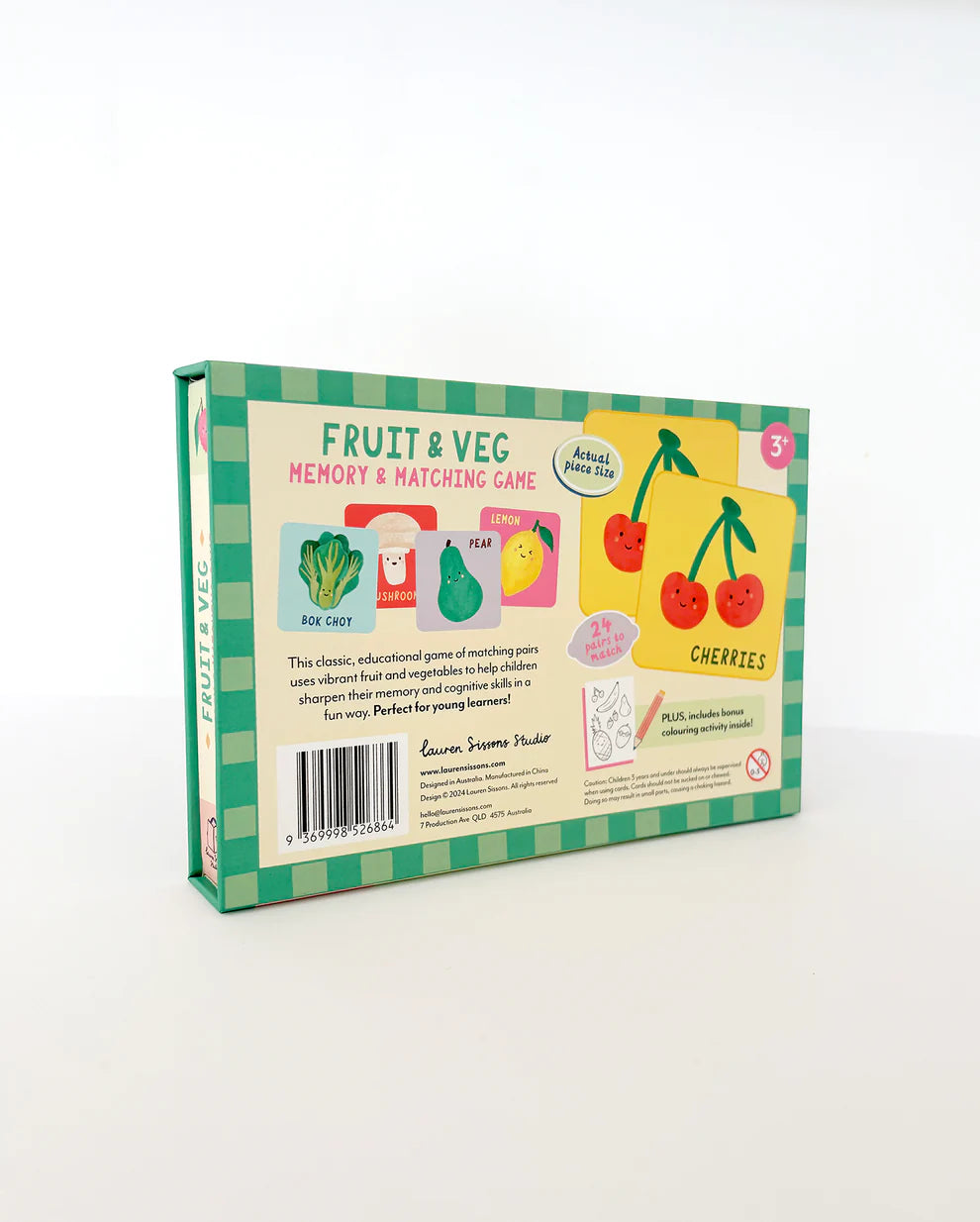 Lauren Sissons Studio Fruit and Veg Memory &amp; Matching Game back