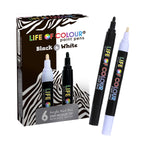 Load image into Gallery viewer, Life of Colour Black and White 3mm Medium Tip Acrylic Paint Pens
