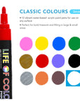 Life of Colour - Classic Colours 3mm Medium Tip Acrylic Paint Pens - Set of 12