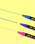Life of Colour - Classic Colours 1mm Fine Tip Acrylic Paint Pens - Set of 12