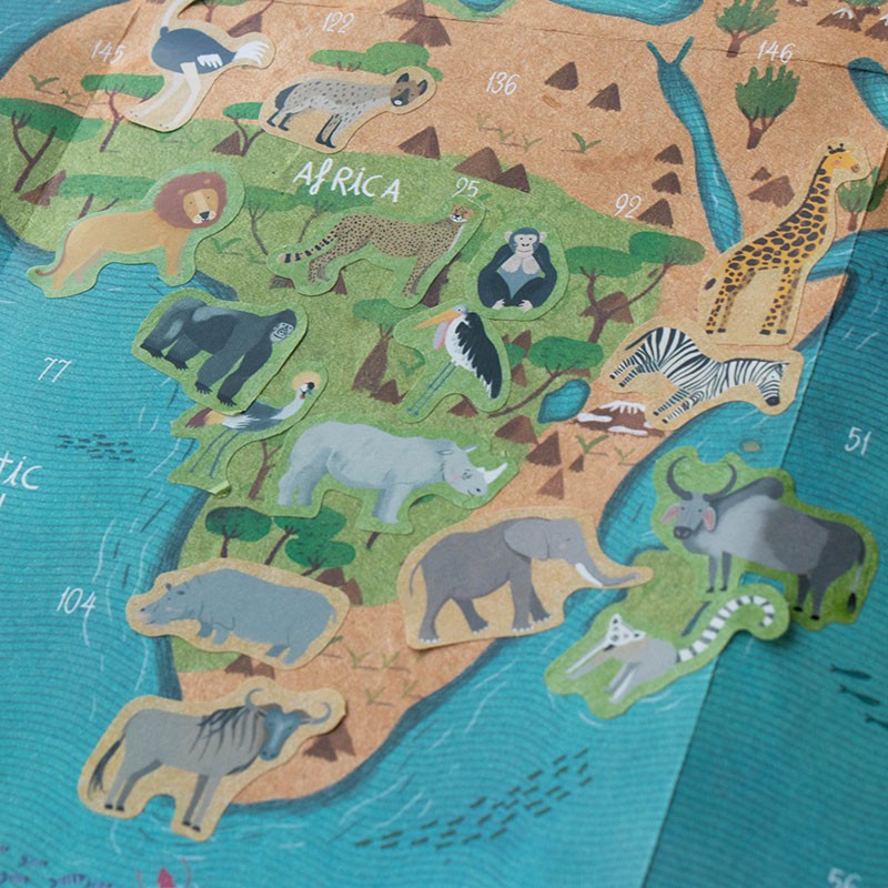 Londji Animal World Poster and Stickers Set