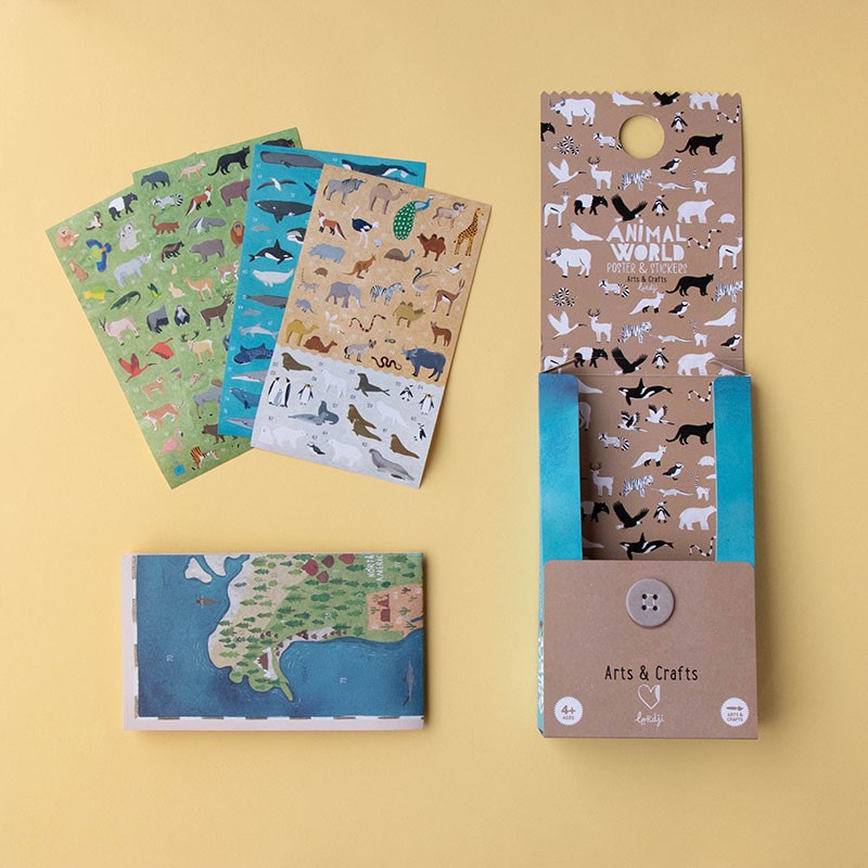 Londji Animal World Poster and Stickers Set